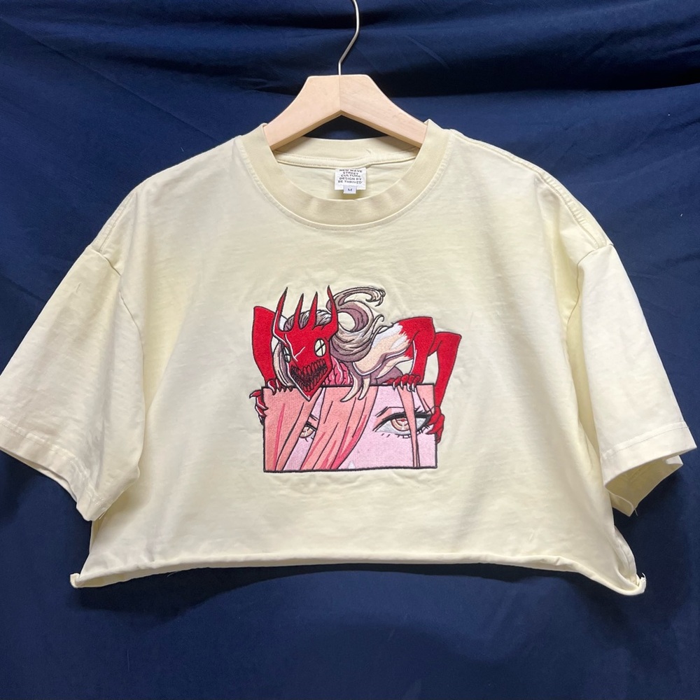 Graphic Crop Top in Cream